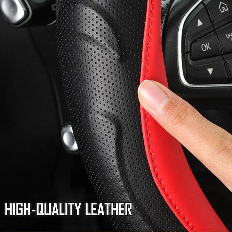 Car Steering Wheel Covers Universal Fit, Silaz Breathable Anti Slip Leather