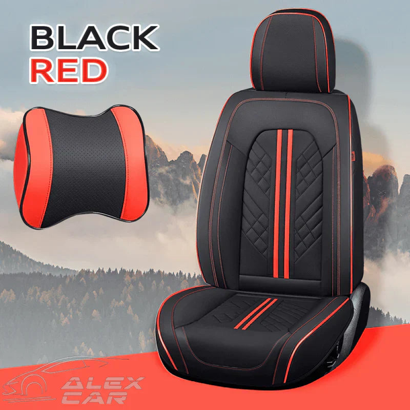 Zetas Car Seat Cushion Full Set Universal Waterproof Breathable Vehicle Leather Cover for Cars, SUV, Pick-up Truck