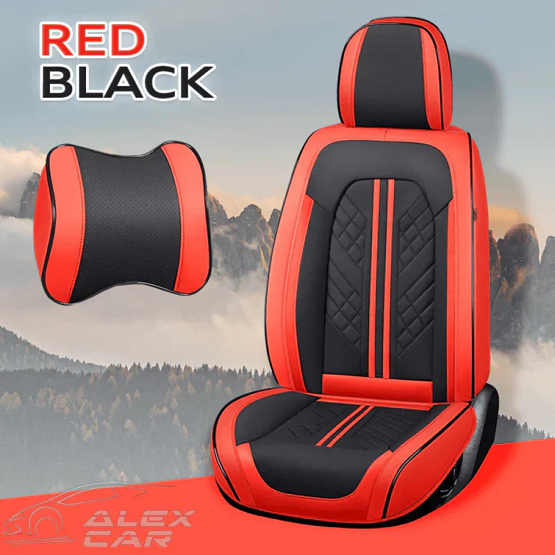 Zetas Car Seat Cushion Full Set Universal Waterproof Breathable Vehicle Leather Cover for Cars, SUV, Pick-up Truck