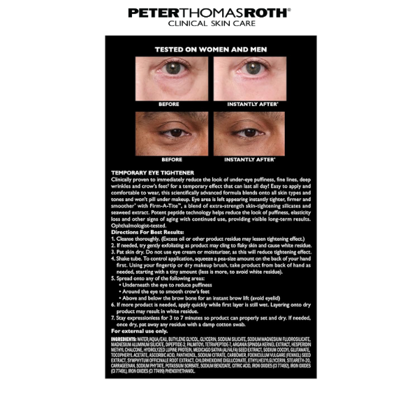Peter Thomas Roth | Instant FIRMx® Eye Temporary Eye Tightener Easy-Wear Formula for Firming Under-Eye Bags & Wrinkles with FREE BRUSH (2026 Edition)